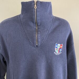 Six Nations Mens XL Back  Embroidered 6 Team Logo  1/4 Zip Sweatshirt Mock Neck